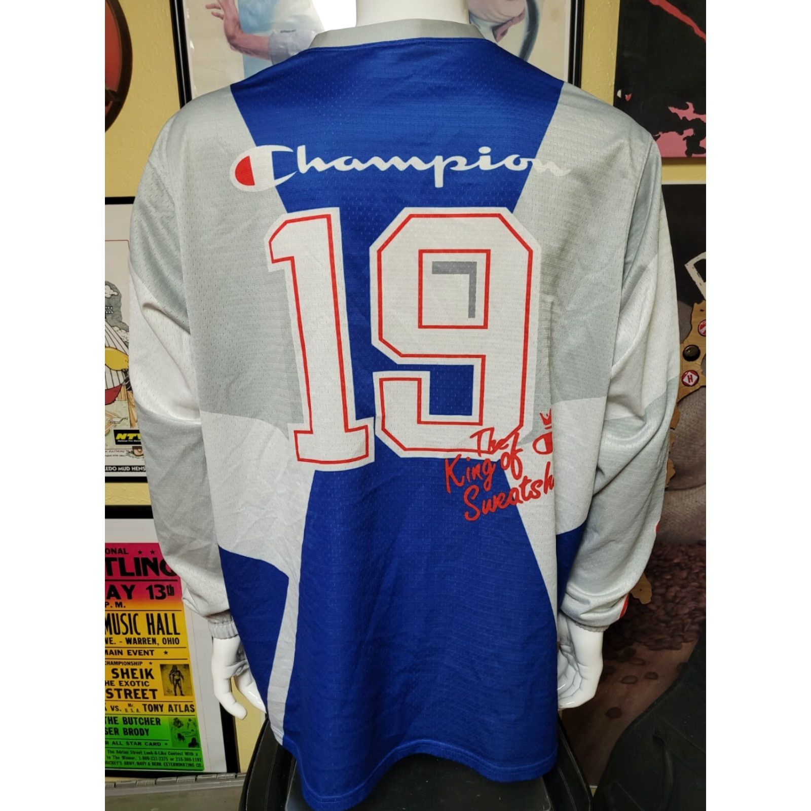 Champion VINTAGE Champion Athletic Pullover Long Sleeve Jersey Shirt XL Blue Sports Sweatshirt Mens Size US XL / EU 56 / 4 - 4 Thumbnail