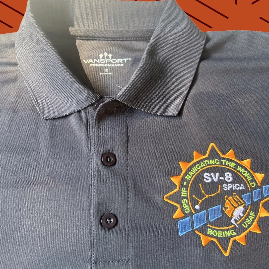 Vintage Boeing Mens M Gray USAF GPS IIF SPICA Navigating The World Launch Team Issued Polo New Size US M / EU 48-50 / 2 - 1 Thumbnail