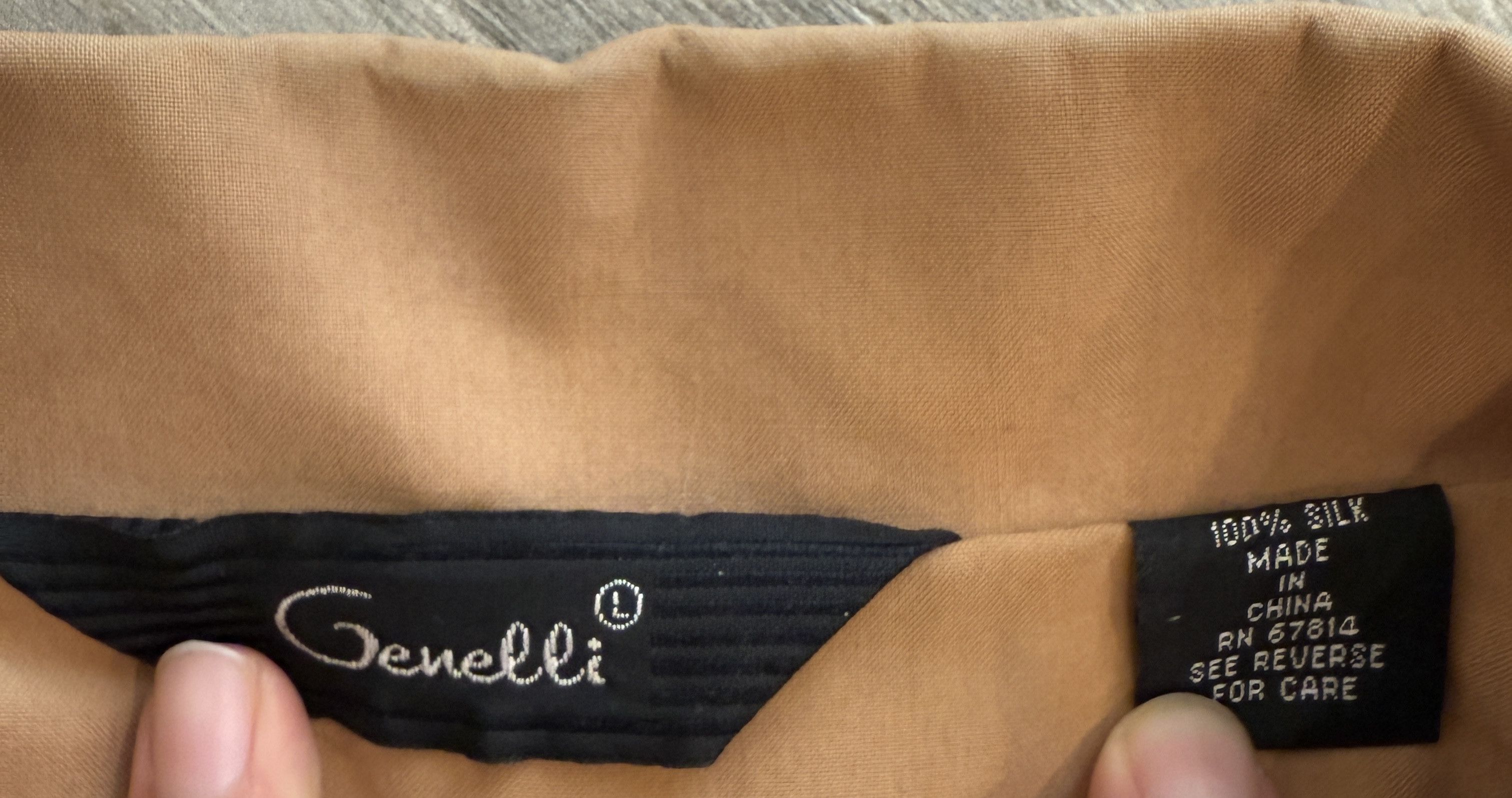 Other Vintage Silk Genelli Bomber Windbreaker Jacket Beige Large Size US L / EU 52-54 / 3 - 3 Thumbnail