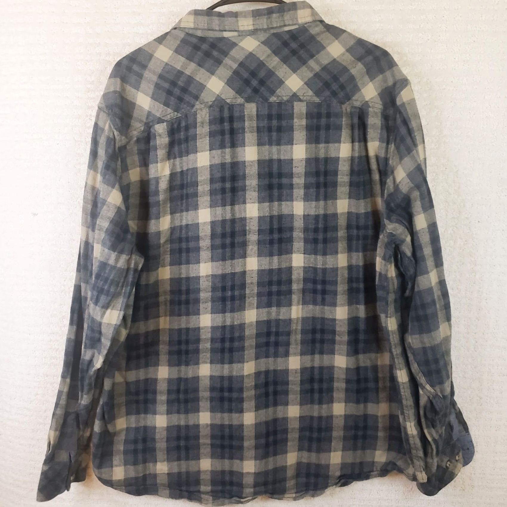 Timberland VINTAGE Timberland Pro Shirt Men XL Gray Beige Plaid Flannel Long Sleeve Button-Up Pocket Timbe rland Tabs Size US XL / EU 56 / 4 - 7 Thumbnail