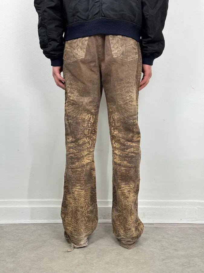 Roberto Cavalli 2000s Roberto Cavalli Brown Sand Eroded Flared Jeans Size US 32 / EU 48 - 4 Thumbnail