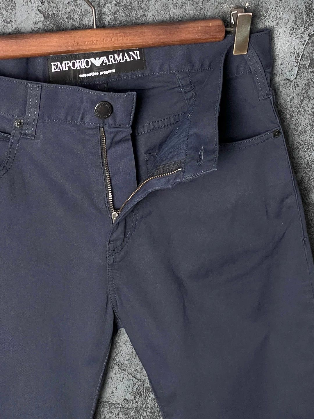 Emporio Armani EMPORIO ARMANI Navy Cotton Chinos Size US 28 / EU 44 - 5 Thumbnail