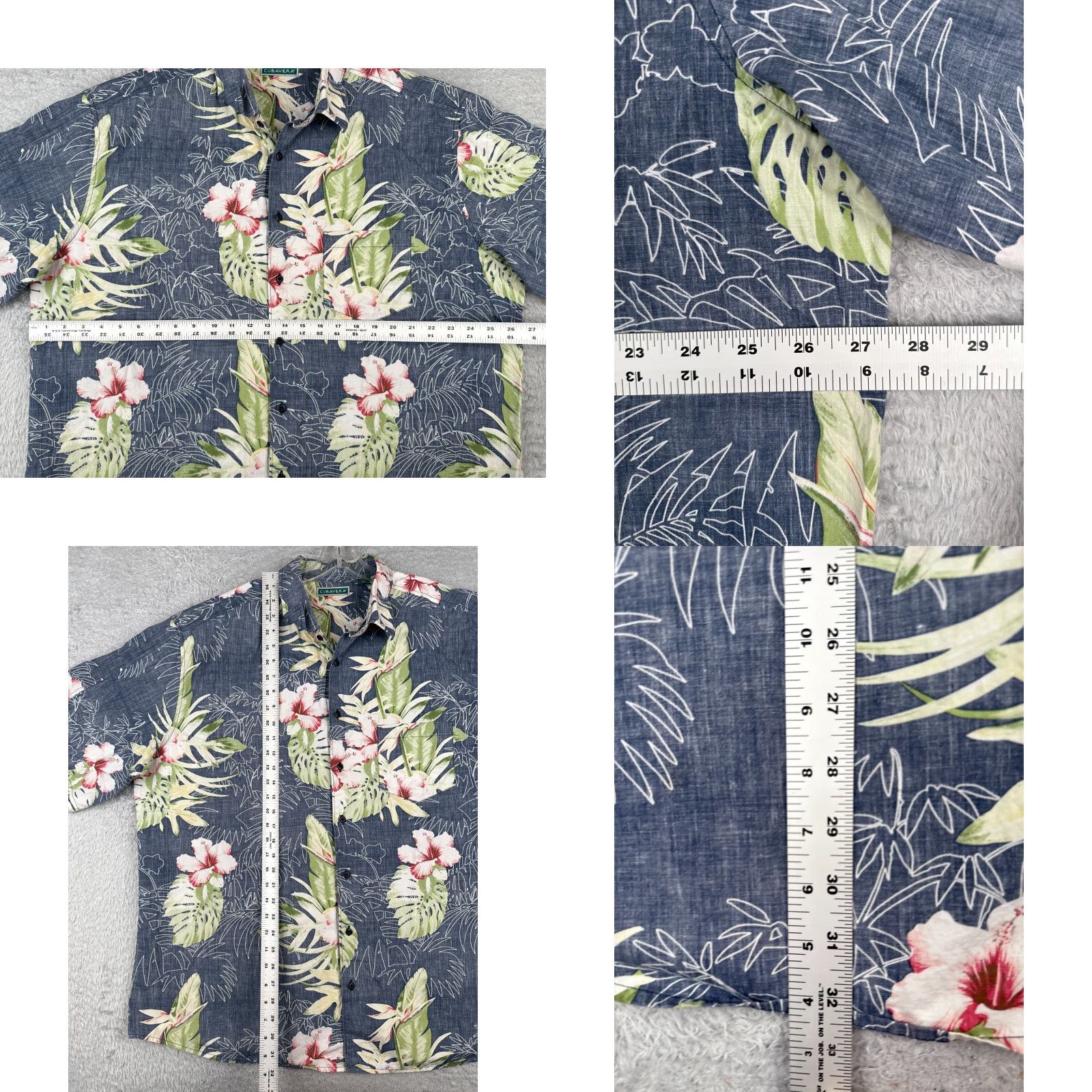 Cubavera Cubavera Shirt Men 2XL Floral Bird Of Paradise Button Hawaiian 100% Cotton Casual Travel Aloha Beach Resort Pattern Short Sleeve Blue Size US XXL / EU 58 / 5 - 8 Thumbnail