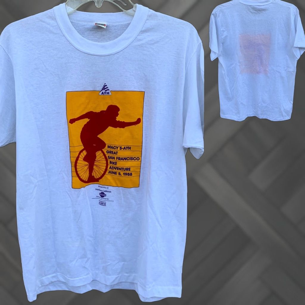 Vintage VINTAGE Macy’s-AYH Great San Francisco Bike Adventure 1988 T-Shirt L Nike? Size US L / EU 52-54 / 3 - 1 Thumbnail
