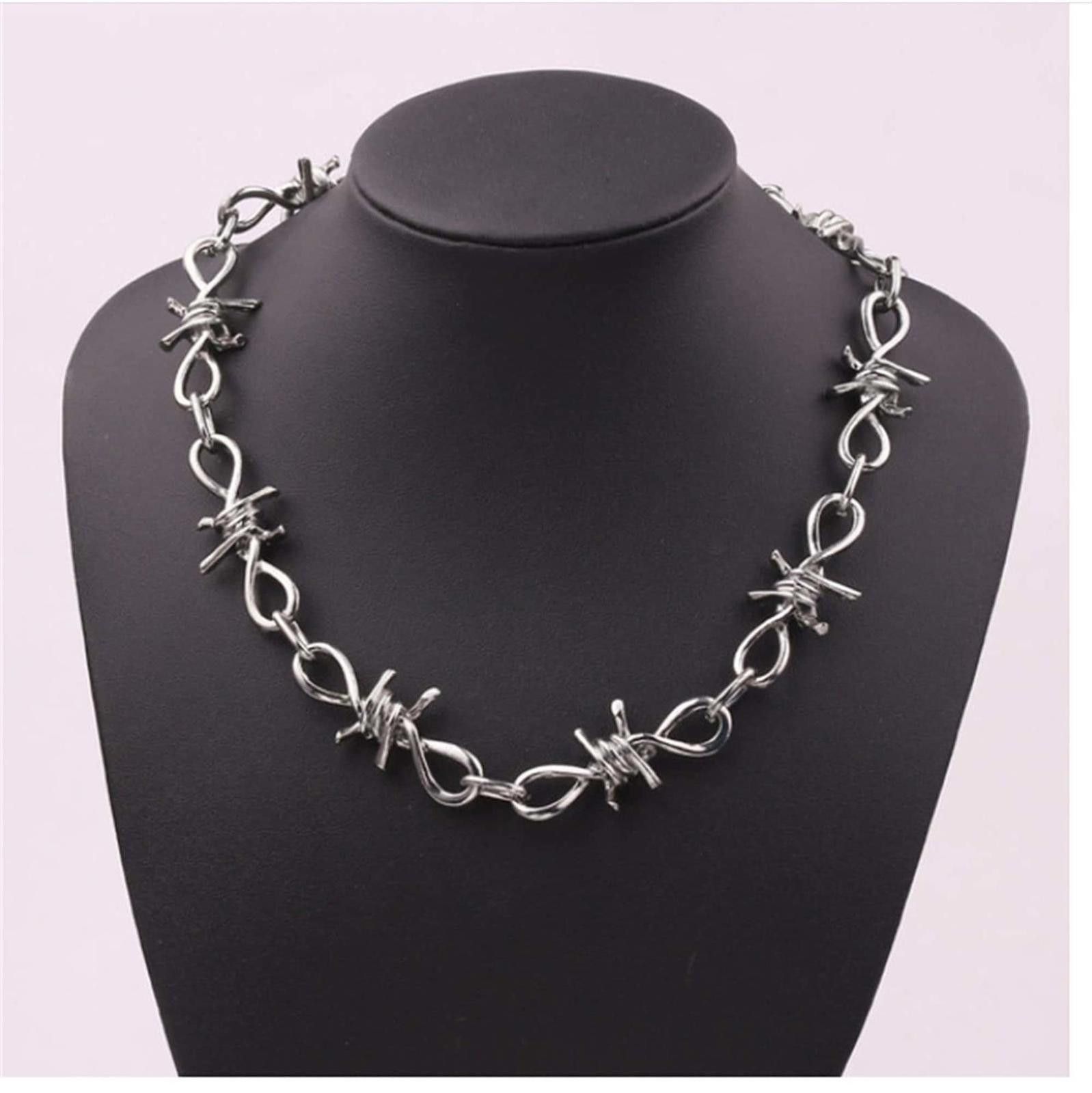 Jewelry Barbed Wire Necklace, Choker Necklace Size ONE SIZE - 6 Thumbnail