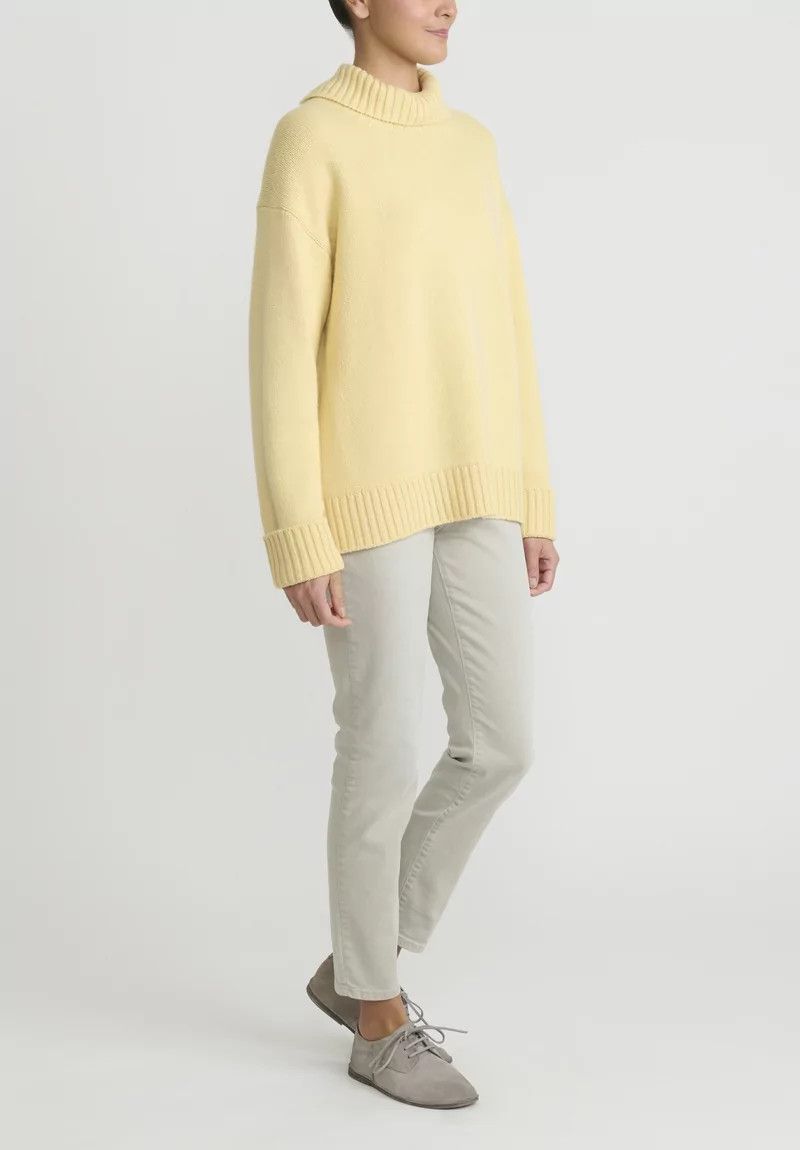Jil Sander o1y1025 Turtleneck Cashmere Blend Sweater in Yellow Size XS / US 0-2 / IT 36-38 - 3 Thumbnail