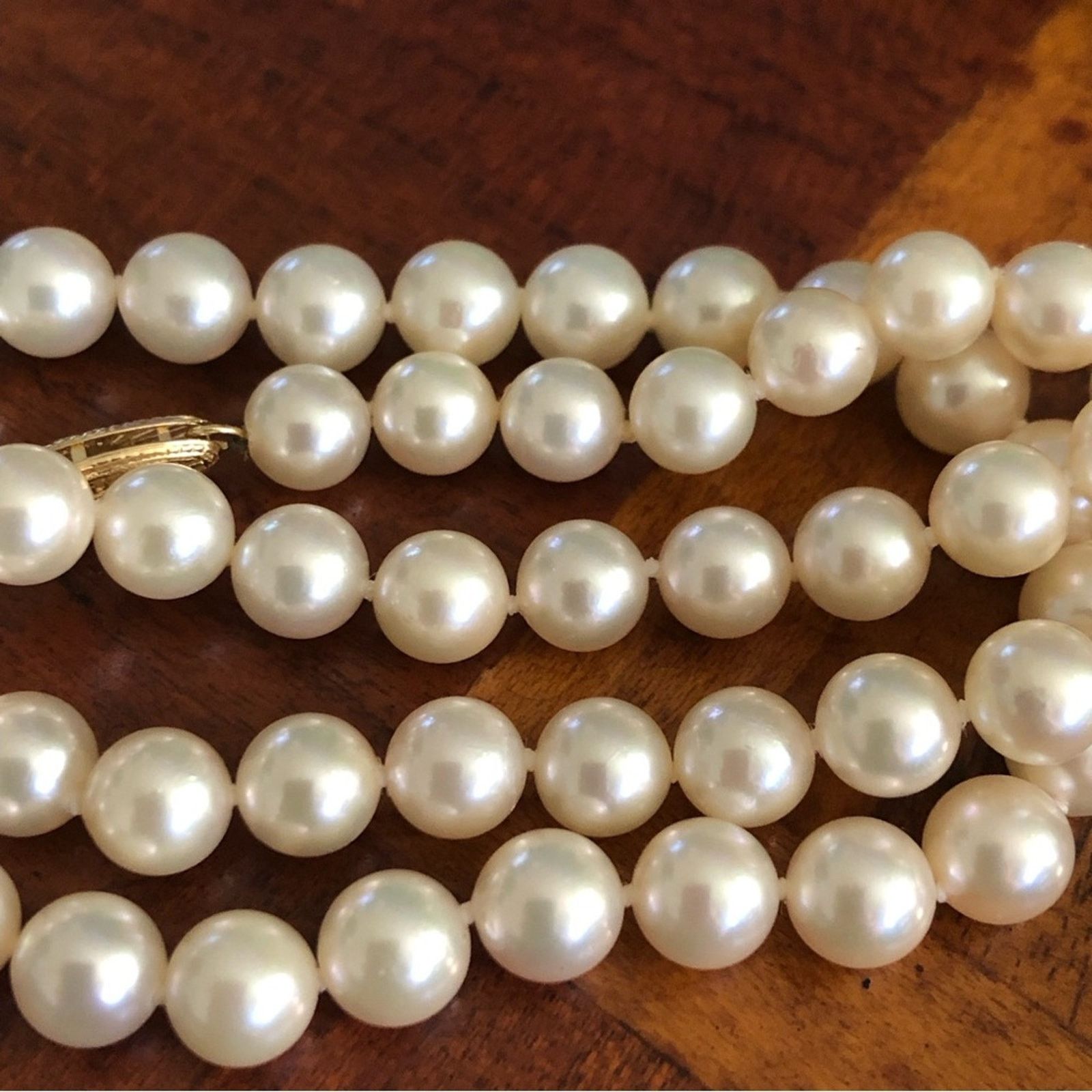 Vintage Vintage genuine freshwater pearl 14k gold box clasp necklace Size ONE SIZE - 11 Thumbnail