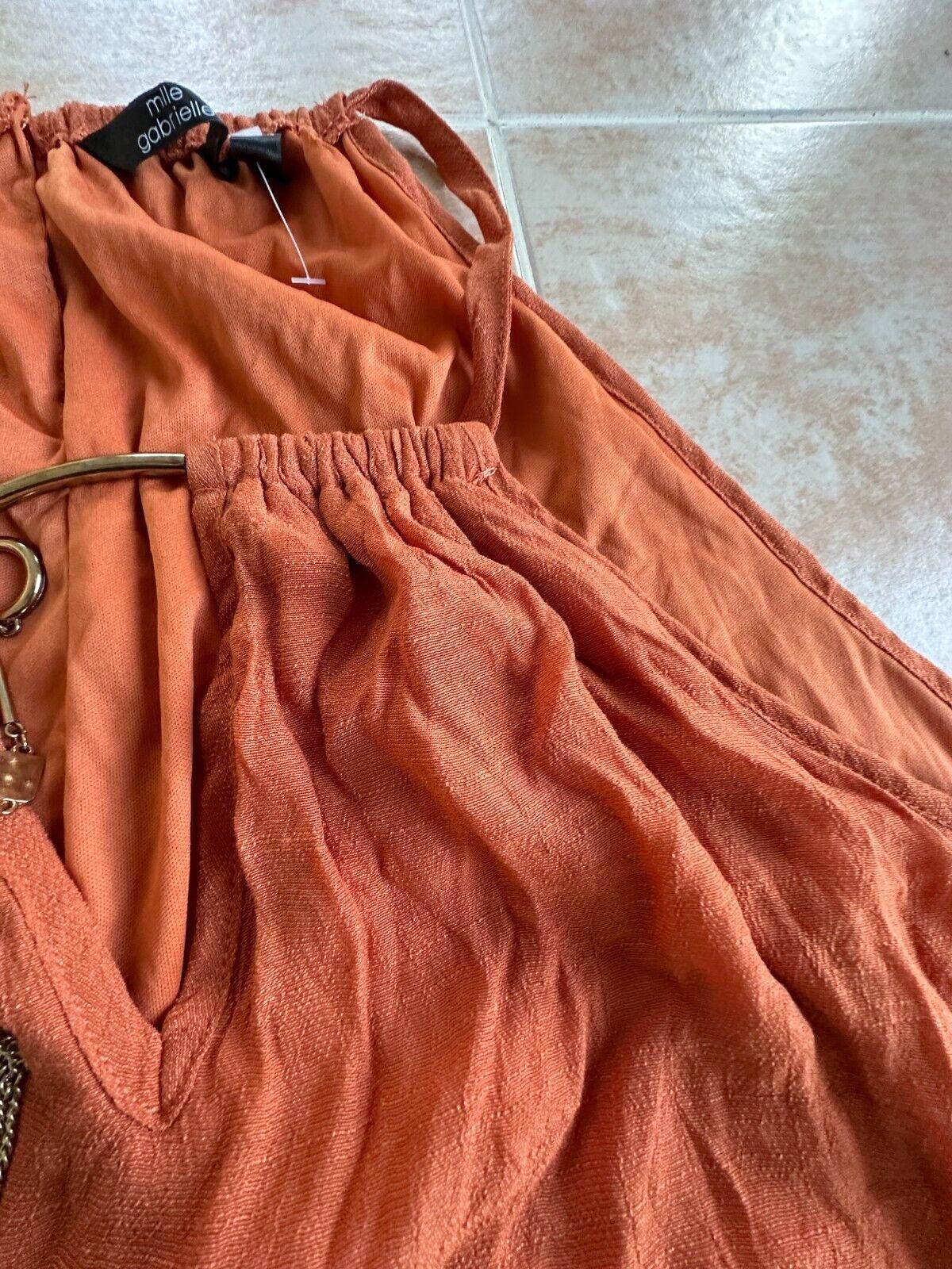 Designer mlle Gabrielle Burnt Orange dress full Dress Size 3X Size 3XL / US 20-22 - 6 Thumbnail