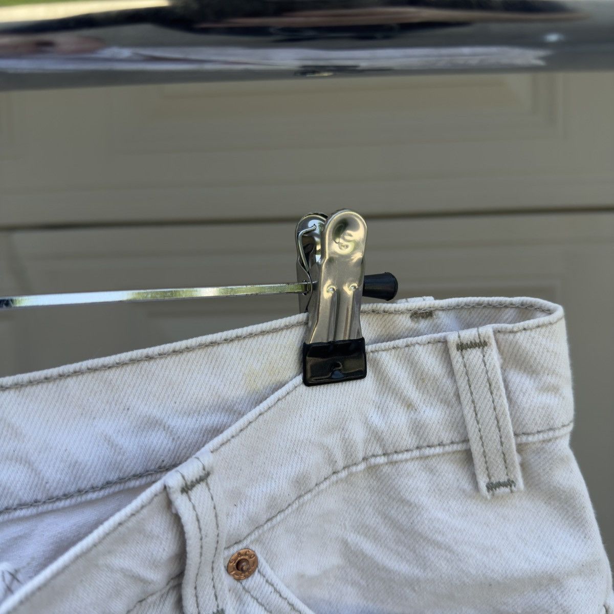 Levi's 90s Levi's 550 White Denim Shorts ERD Grunge Chrome ERL Size US 33 - 5 Thumbnail