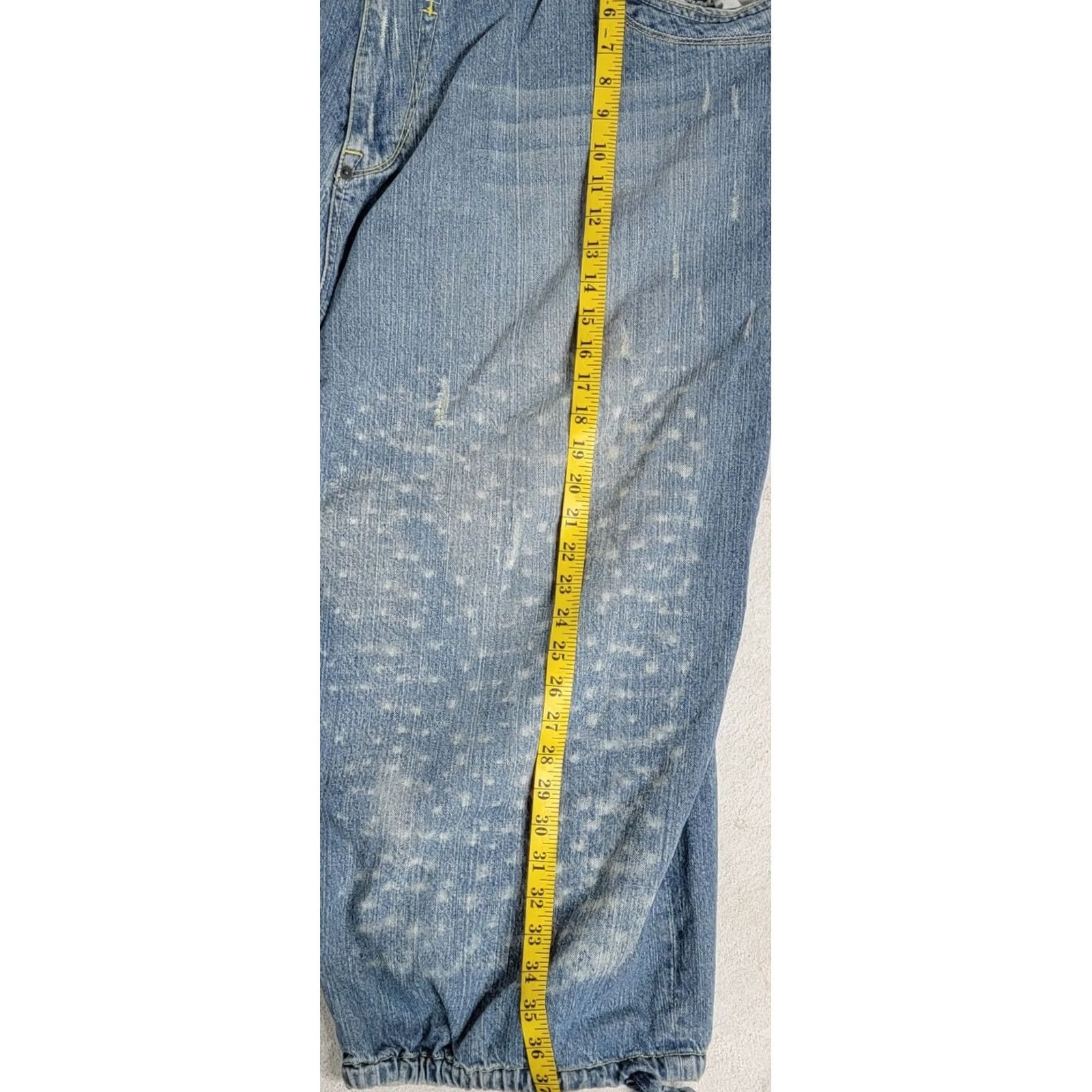 Vintage State Property Jeans Hip Hop Baggy Embroidered Sky Cloud Distressed 48 x 30 Denim Men's Regular Size 48 Inseam 30 Size US 32 / EU 48 - 3 Thumbnail