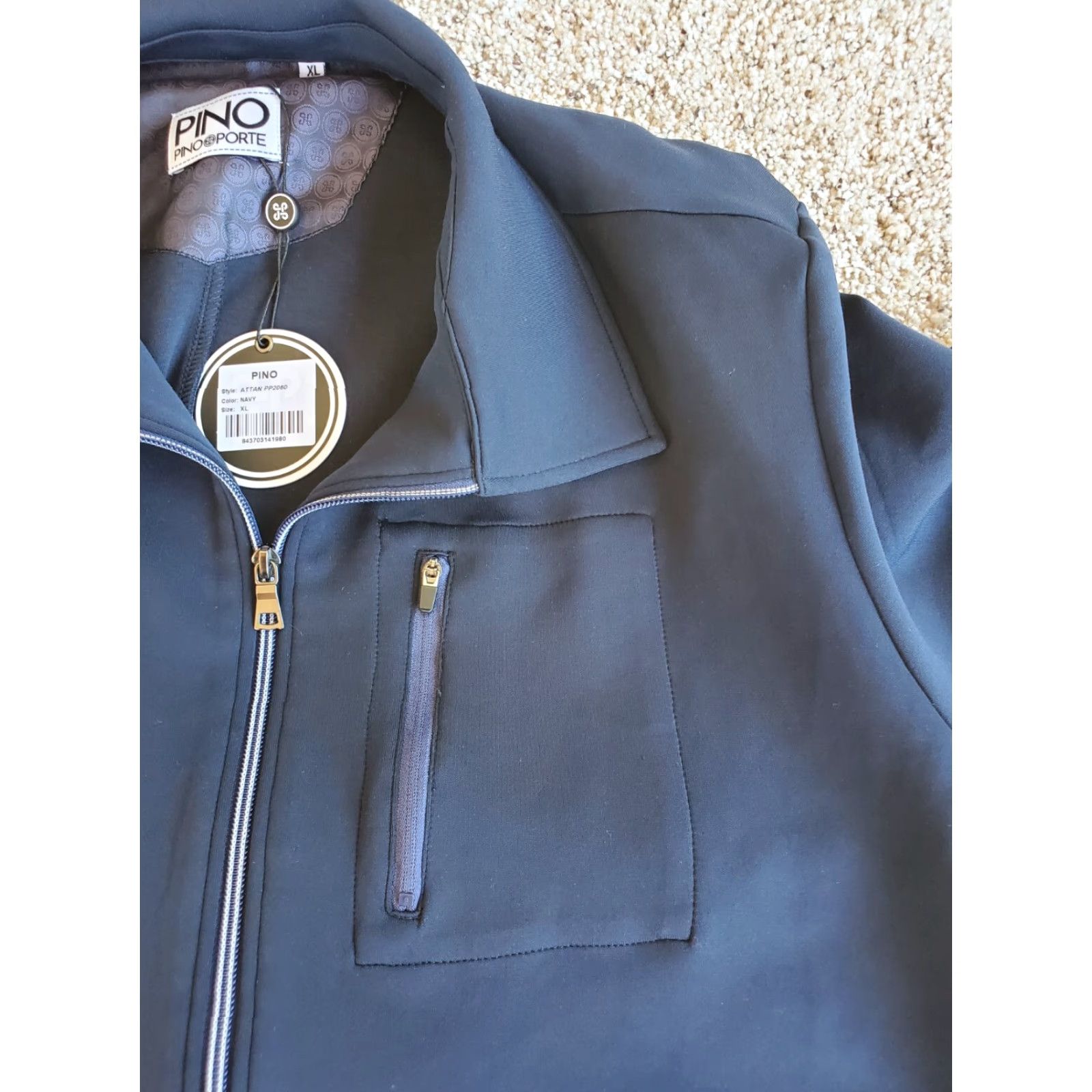 Vintage Pino Porte Track Jacket XL Mens Blue Full Zip Long Sleeve Pockets Stretch NWT Size US XL / EU 56 / 4 - 5 Thumbnail