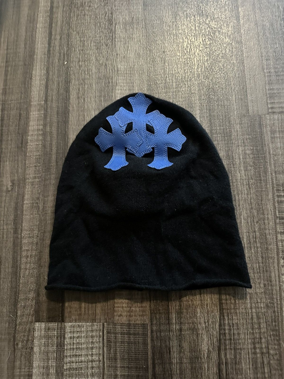 Chrome Hearts Crome Hearts Triple Cross Blue Beanie Size ONE SIZE - 2 Thumbnail