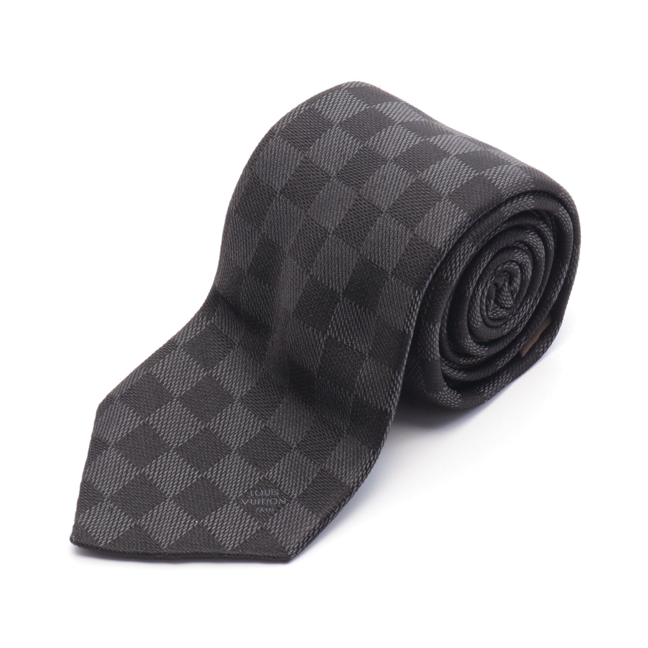 Louis Vuitton Louis Vuitton Cravat Damier Classic Tie Silk Black Size ONE SIZE - 1 Thumbnail