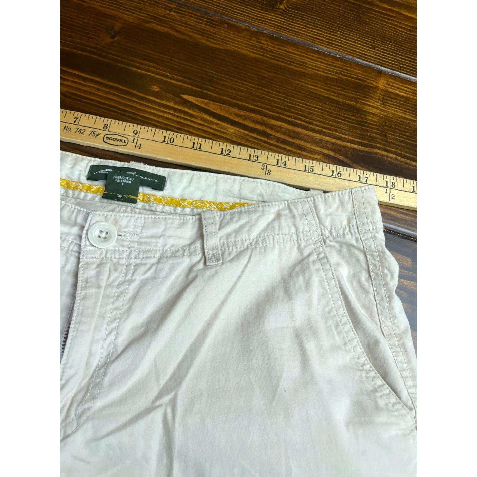 Eddie Bauer Eddie Bauer Pants Women Capri Cargo Tan Brown Cotton Flat Front Straight Leg Inseam 23 in Size 6 Regular Mens Girls Womens Size 24" / US 00 / IT 34 - 4 Thumbnail