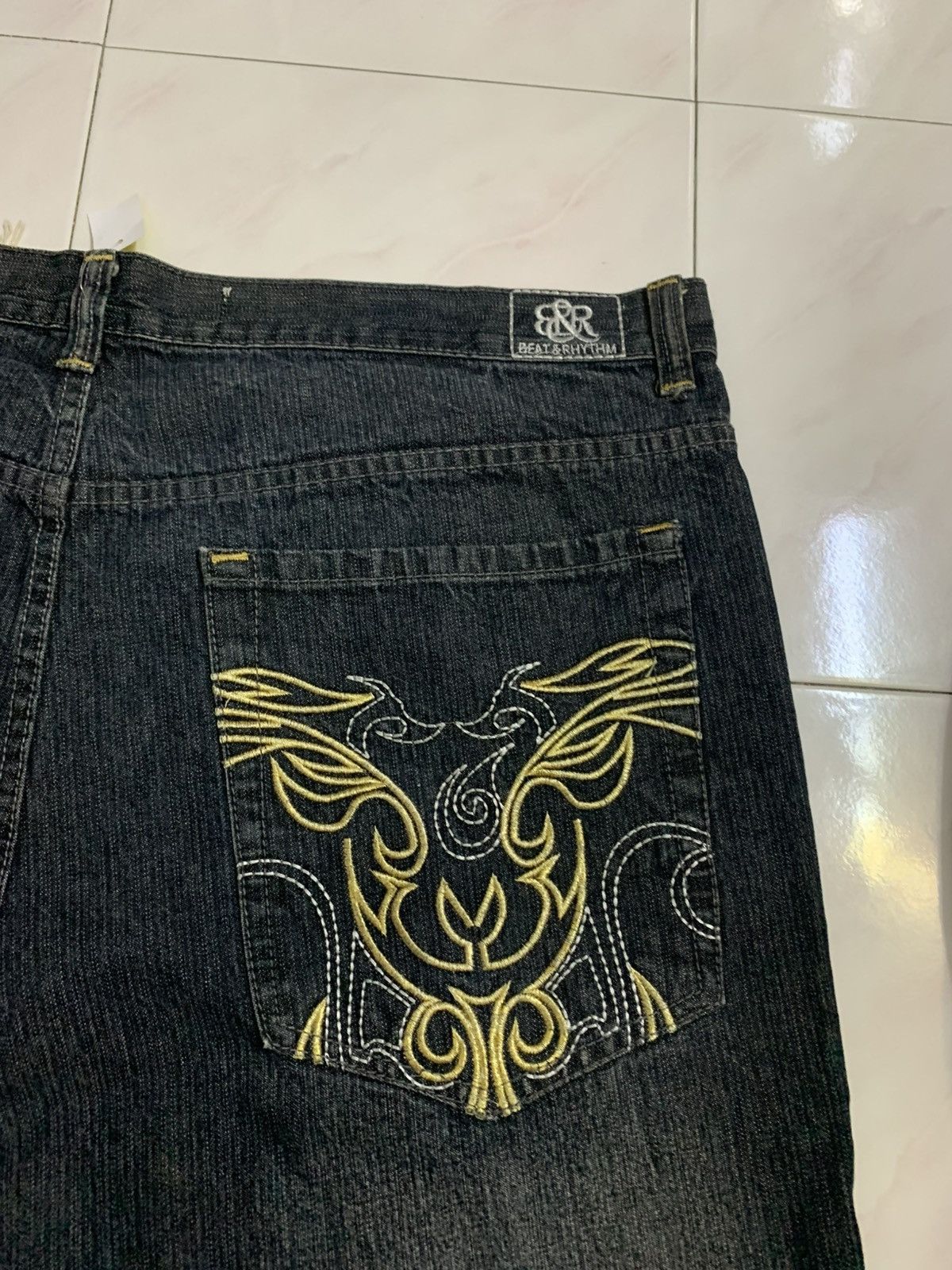 If Six Was Nine 2000 Beat & Rhythm Embroided Jorts Jnco Goa Lgb Y2K Style Size US 44 / EU 60 - 3 Thumbnail