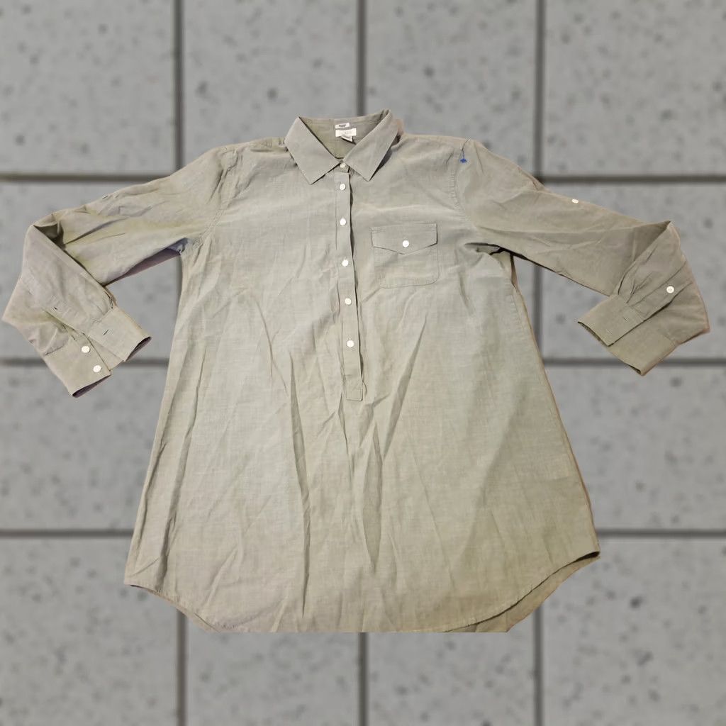 J.Crew Womens J. Crew Shirt M Medium Green Cotton Long Sleeve Blouse Size M / US 6-8 / IT 42-44 - 1 Thumbnail