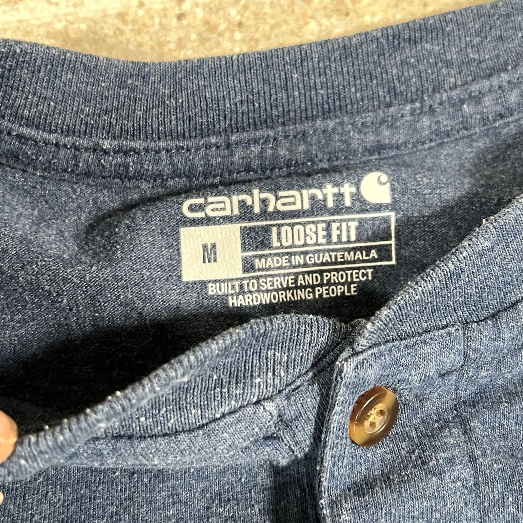 Carhartt Carhartt Shirt Mens Medium Heavyweight Short Sleeve Henley Pocket T-Shirt Blue Size US M / EU 48-50 / 2 - 4 Thumbnail