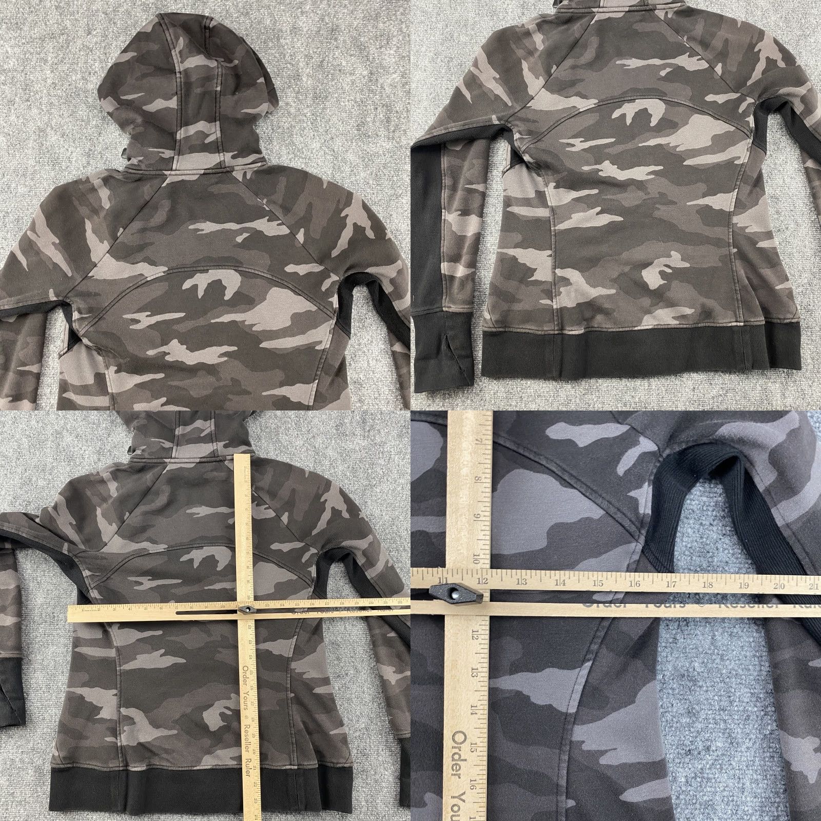 Athleta Athleta Hoodie Womens M Gray Camo Full Zip Thumb Holes Fleece Lined Jacket Size M / US 6-8 / IT 42-44 - 8 Thumbnail