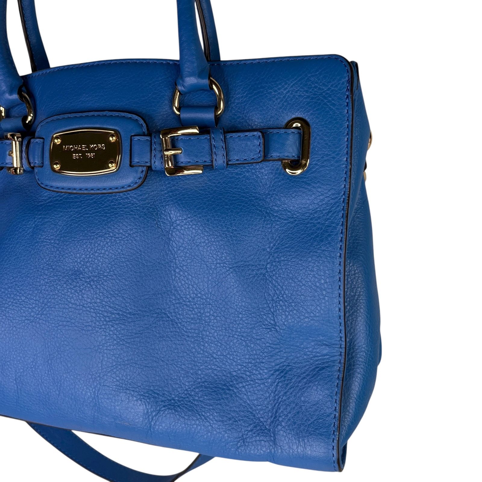 Michael Kors Michael Kors Hamilton Leather Bag Heritage Blue Gold NWOT Size ONE SIZE - 4 Thumbnail