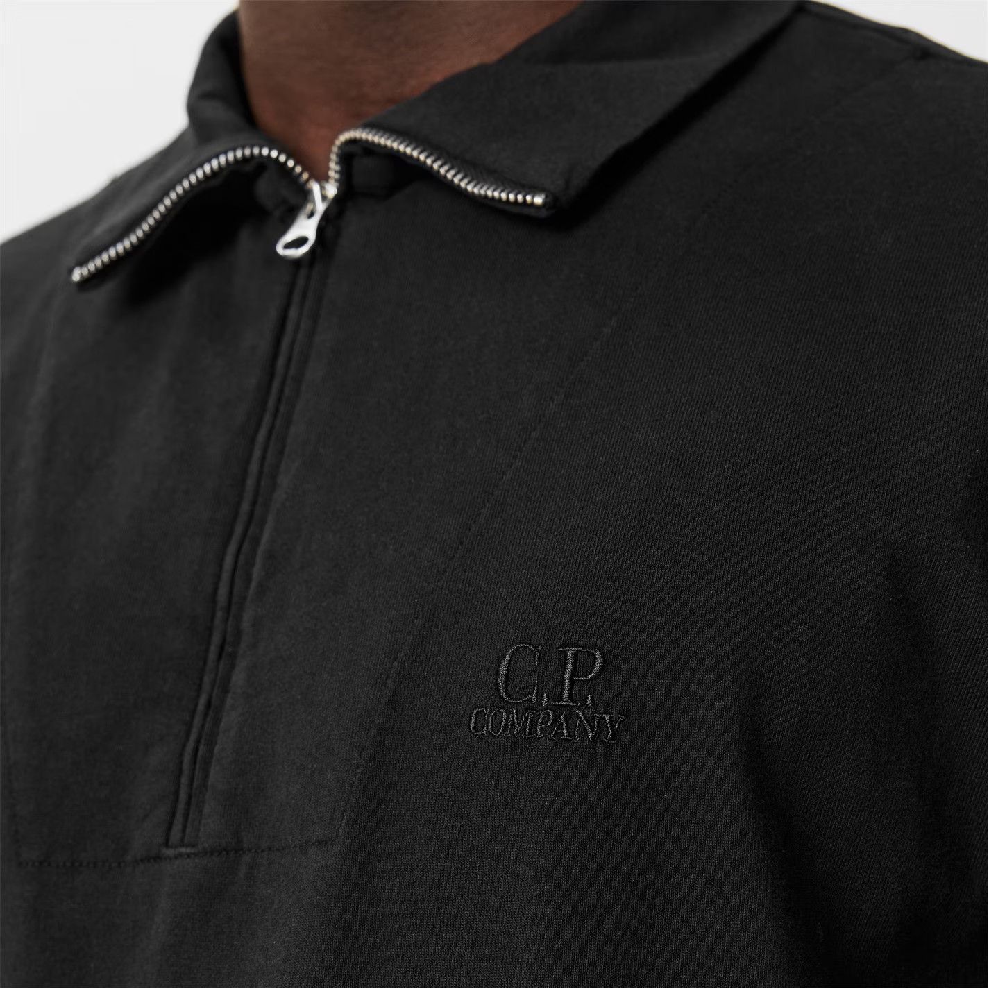 C.P. Company o1g2r1mq0426 Short Sleeve Polo Shirt in Black Size US M / EU 48-50 / 2 - 4 Thumbnail