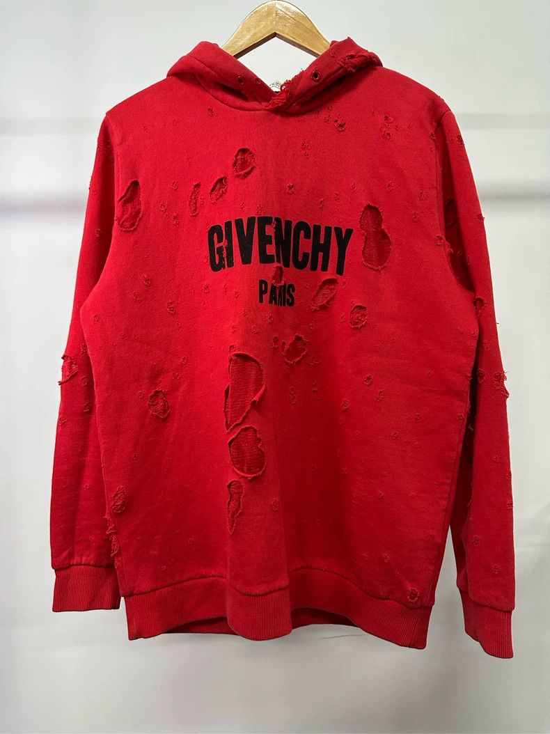 Givenchy Givenchy Classic Burnt-Out Hole Hoodie Size US S / EU 44-46 / 1 - 1 Thumbnail