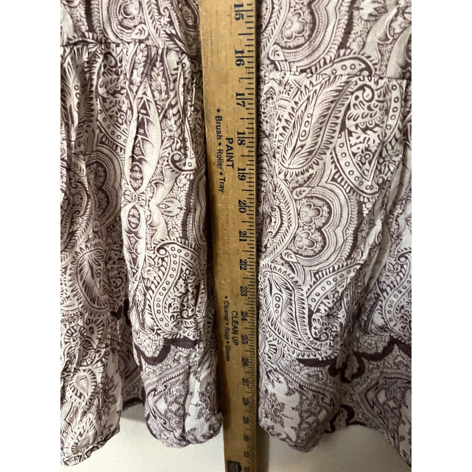 Lee Lee Tunic Women's L Paisley Blouse - Pretty White & Dusty Purple Boho 3/4 Sleeve Multicolor Shirt Handmade No Size L / US 10 / IT 46 - 4 Thumbnail