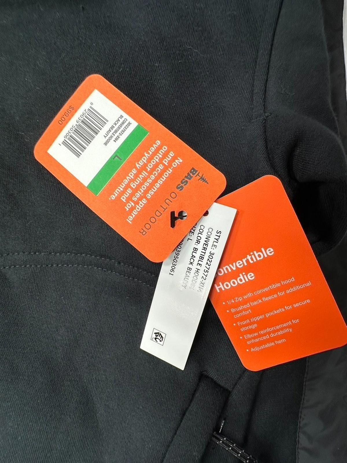 Bass Bass Hoodie Reinforced Elbows Zip Pockets Black Men's L Size US L / EU 52-54 / 3 - 8 Thumbnail