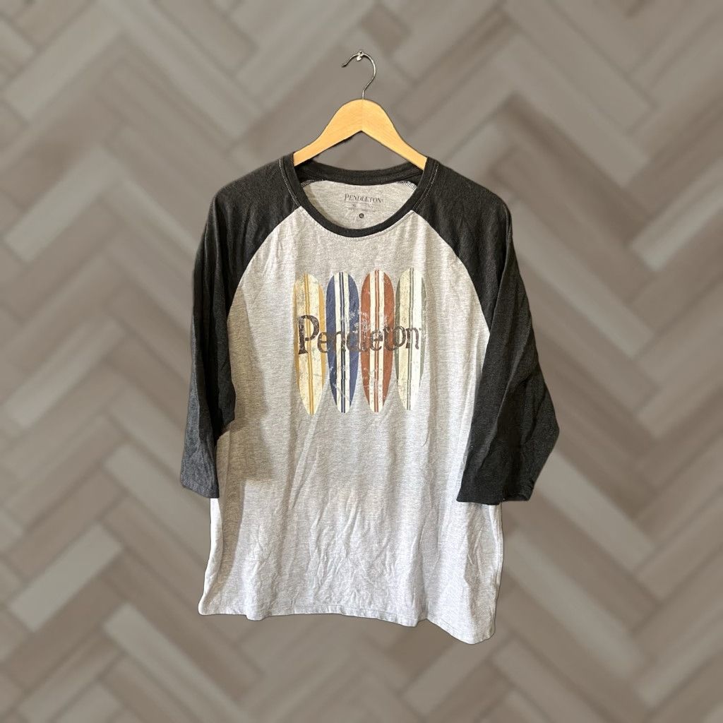 Pendleton Pendleton Mens Gray 3/4 Sleeve Graphic T-shirt XL Shirt Adults Gray 3/4 Sleeve Pendleton Mens XL Graphic T-shirt Size US XL / EU 56 / 4 - 1 Thumbnail