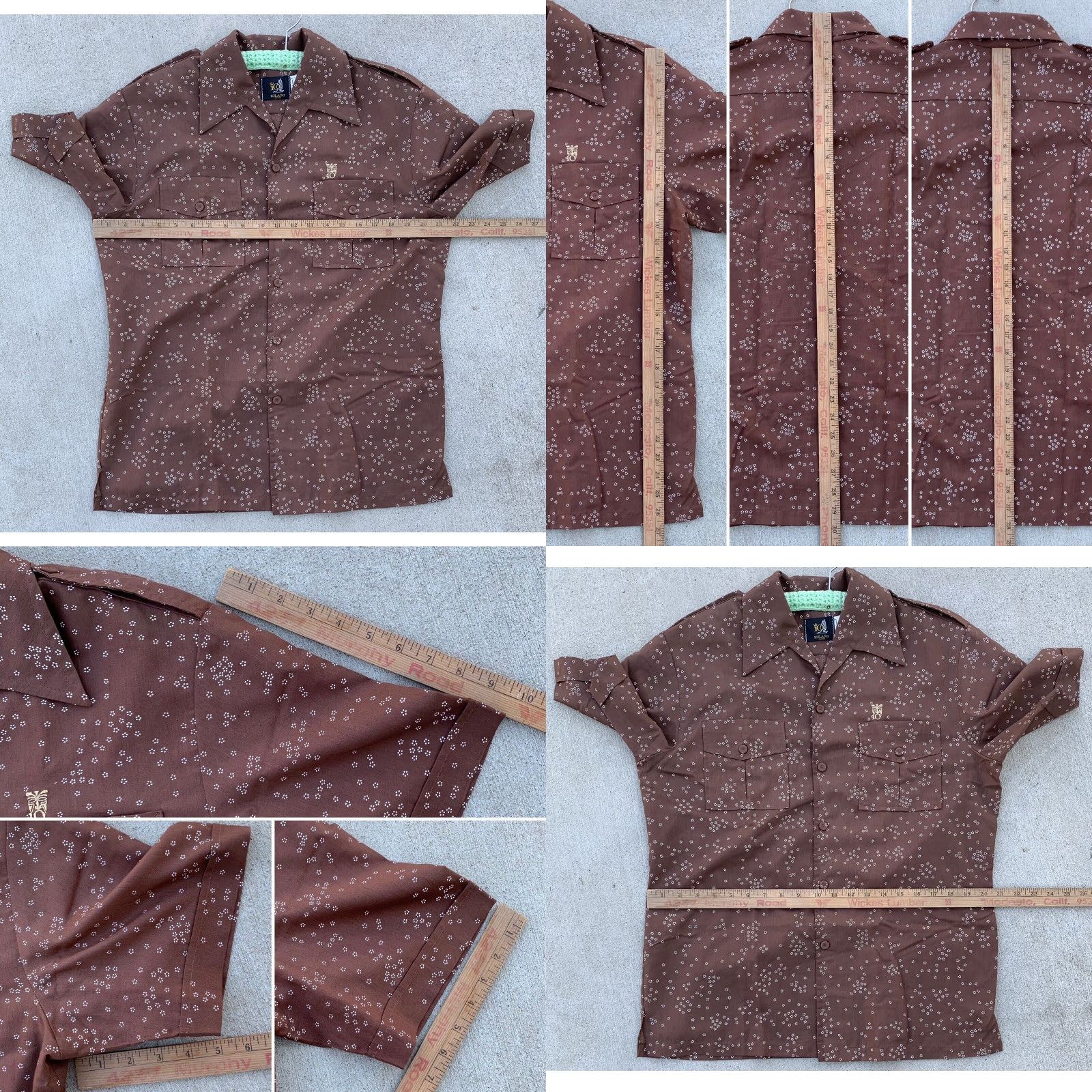 IOLANI VINTAGE Iolani Hawaii Hawaiian shirt tiki Aloha size M Shirt Mens Brown Cotton Blend Pockets 90s/Travel/Party Size US M / EU 48-50 / 2 - 11 Thumbnail