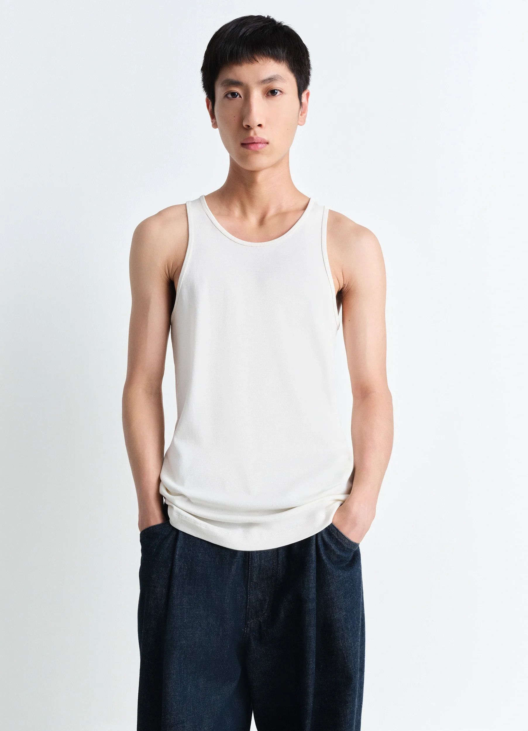 Lemaire (New) Off-White Cotton Tank Top Size US M / EU 48-50 / 2 - 1 Thumbnail