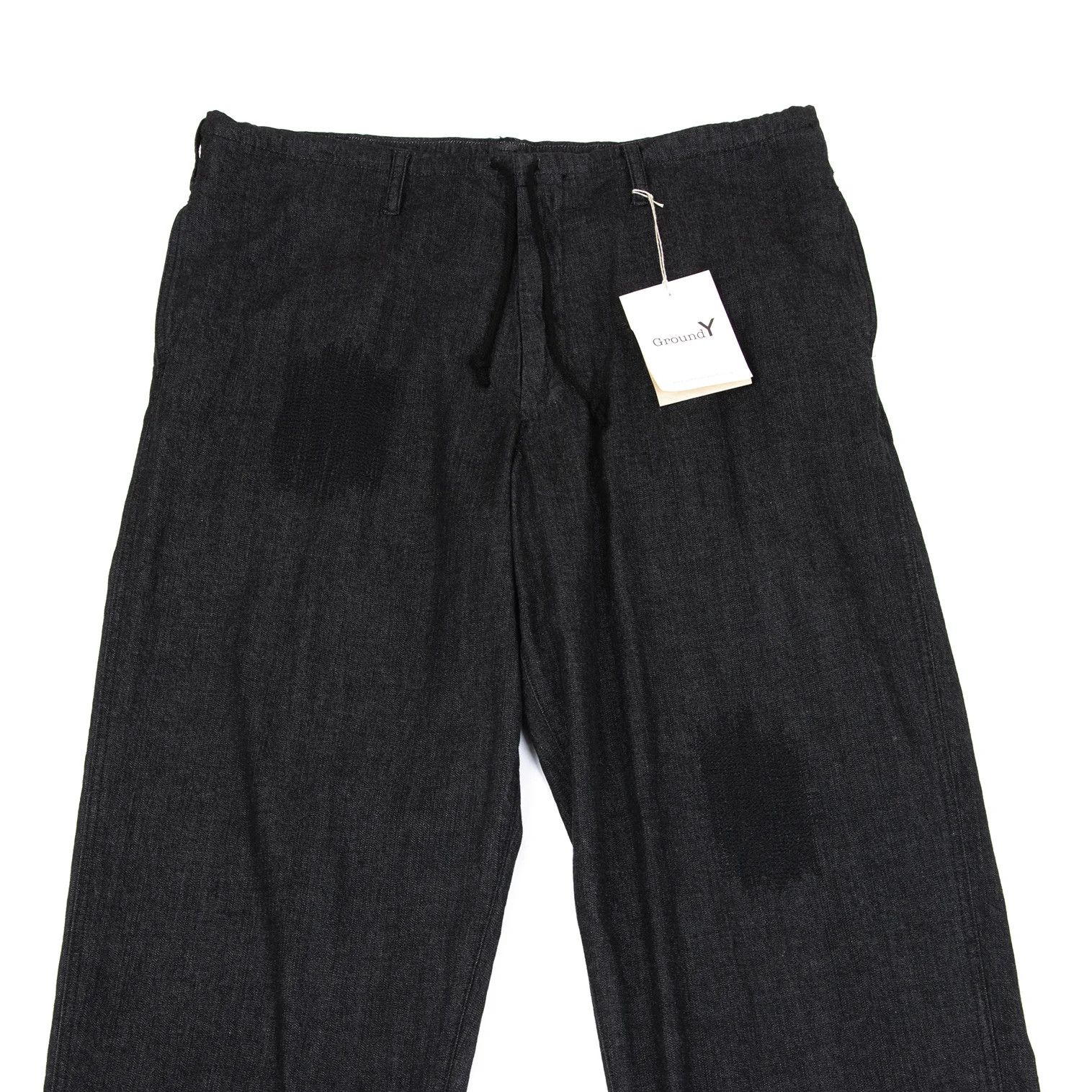 Yohji Yamamoto Repair Design Denim Pants in Black Size 3 Size US 34 / EU 50 - 2 Thumbnail