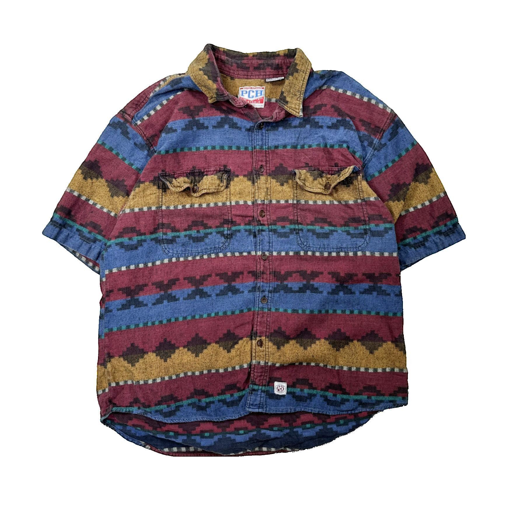 Vintage Vintage 90s Aztec Light Button Up Shirt Size US L / EU 52-54 / 3 - 1 Thumbnail