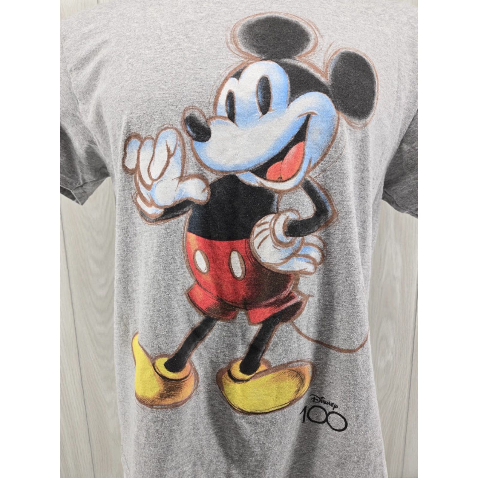 Disney Disney Mickey Mouse 100 Year Anniversary Shirt Large Gray Mens Shirt Crew Neck Short Sleeve Cotton Logo Vintage: No Brand Disney Theme Cartoon 2020s Size US L / EU 52-54 / 3 - 3 Thumbnail