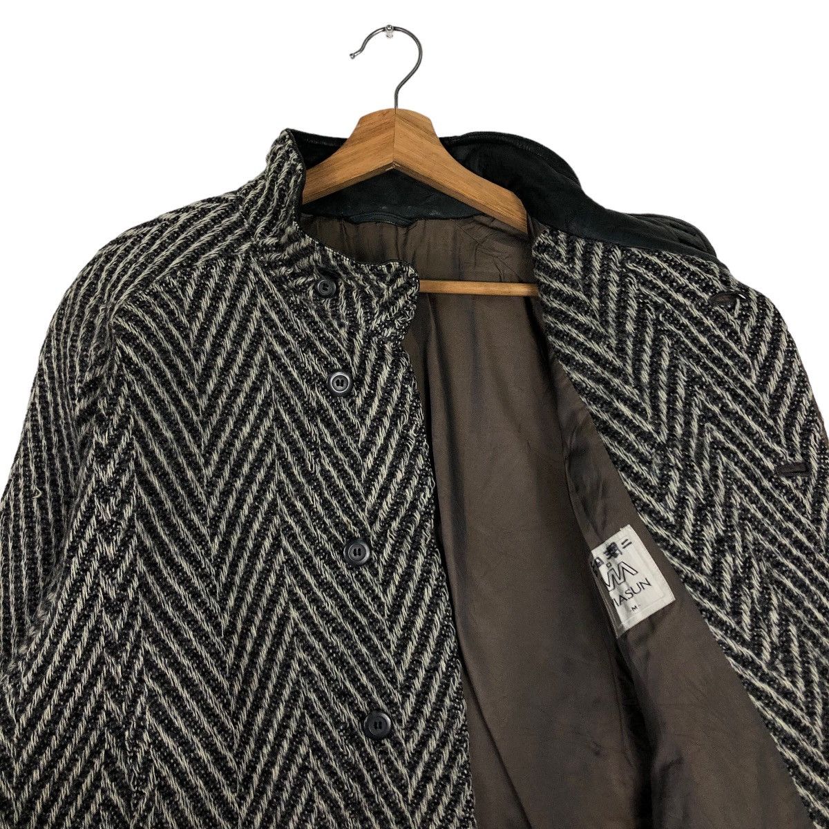 Japanese Brand 🔥Vtg Herringbone Wool Bomber Jacket Viasun Issey Miyake Size US M / EU 48-50 / 2 - 10 Thumbnail