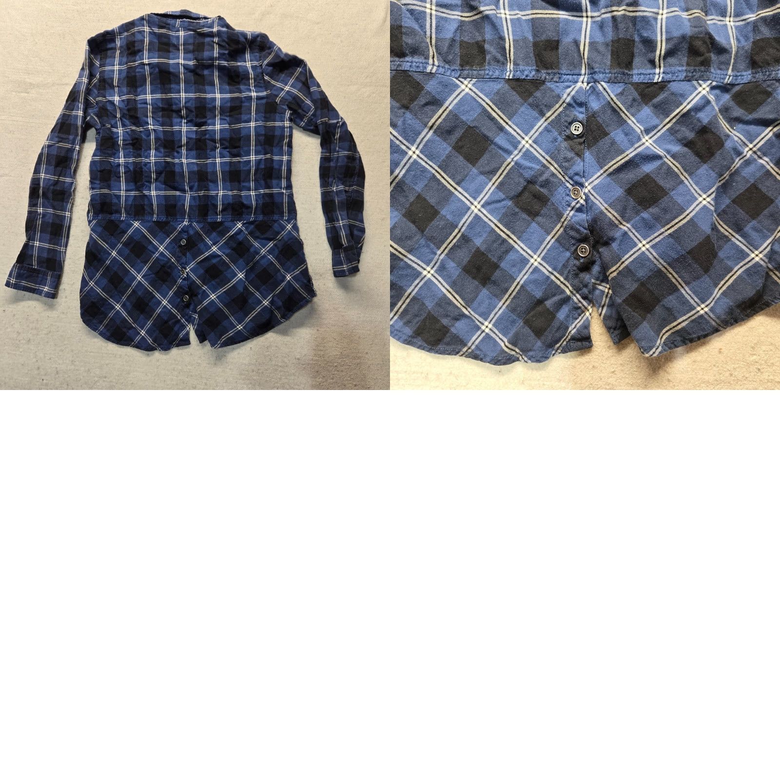 Vintage G.H. Bass & Co. Shirt Women M Blue Plaid Long Sleeve Collared 100% Cotton Blouse Top, Classic Fit Size M / US 6-8 / IT 42-44 - 8 Thumbnail