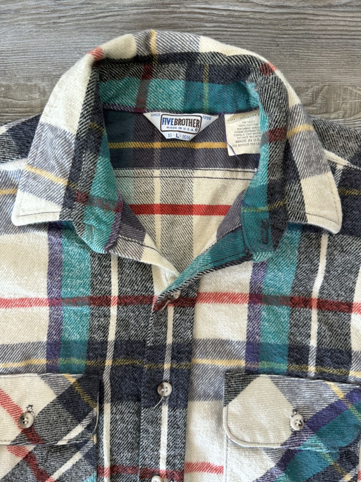 FiveBrother Vintage 80s Five Brother Flannel Size US L / EU 52-54 / 3 - 5 Thumbnail
