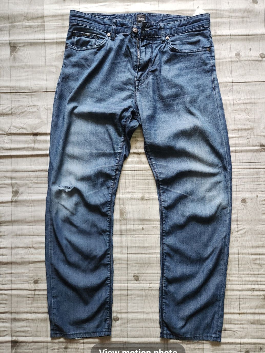 Hugo Boss × Vintage Vintage Distressed Hugo Boss Stretch Denim Pants Size US 32 / EU 48 - 1 Thumbnail