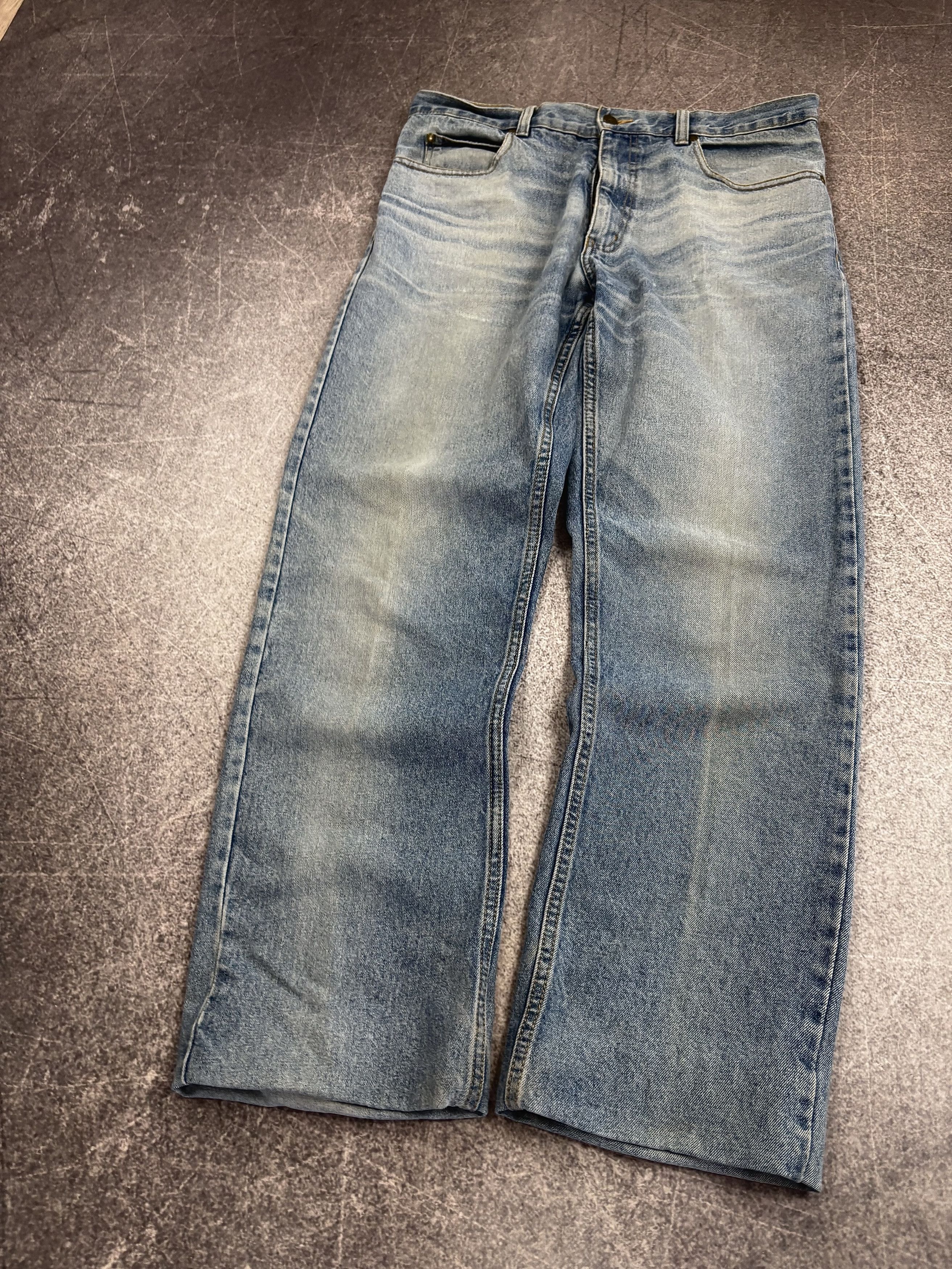 Japanese Brand 💥CRAZY CHROME HEARTS STYLE BAGGY WASHED JEANS Size US 32 / EU 48 - 3 Thumbnail