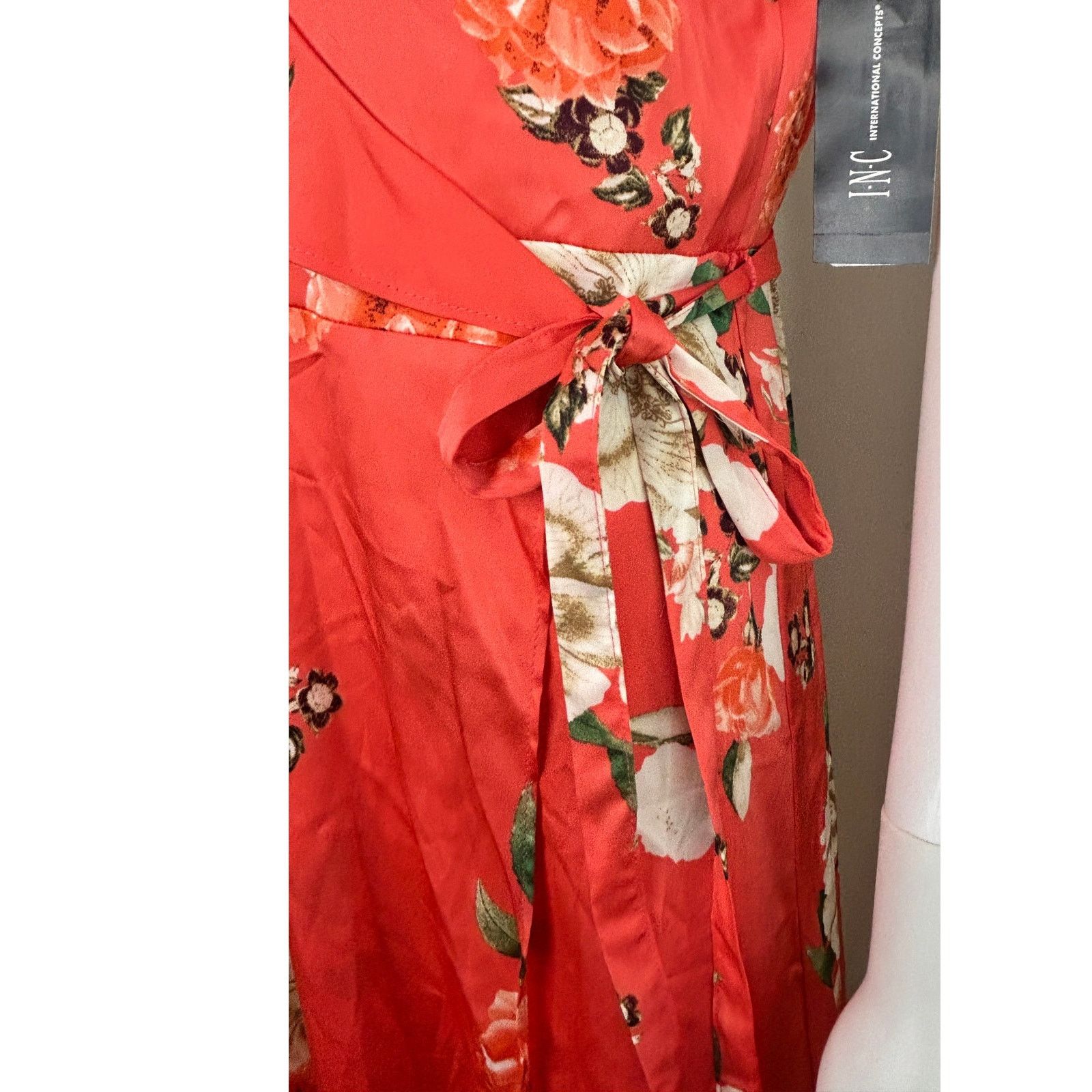 Other INC International Concepts Floral Wrap Dress Women M NWT Size M / US 6-8 / IT 42-44 - 3 Thumbnail