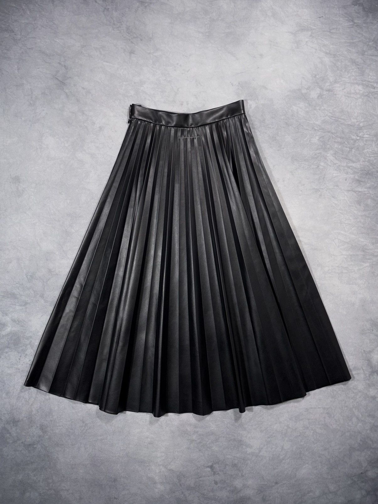Maison Margiela MM6 SS23 Faux Leather Pleated Skirt