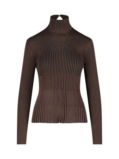 Bottega Veneta o1loc1c0324 715441 Plissé Jumper in Brown Size M / US 6-8 / IT 42-44 - 1 Thumbnail