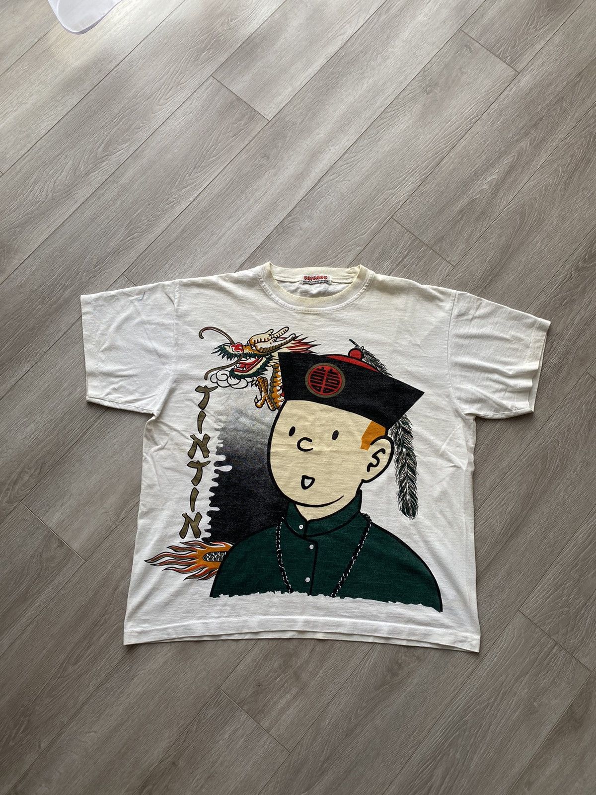 Cartoon Network × Vintage Rare Vintage Herges Tintin Big Printed Tshirt Size US M / EU 48-50 / 2 - 1 Thumbnail