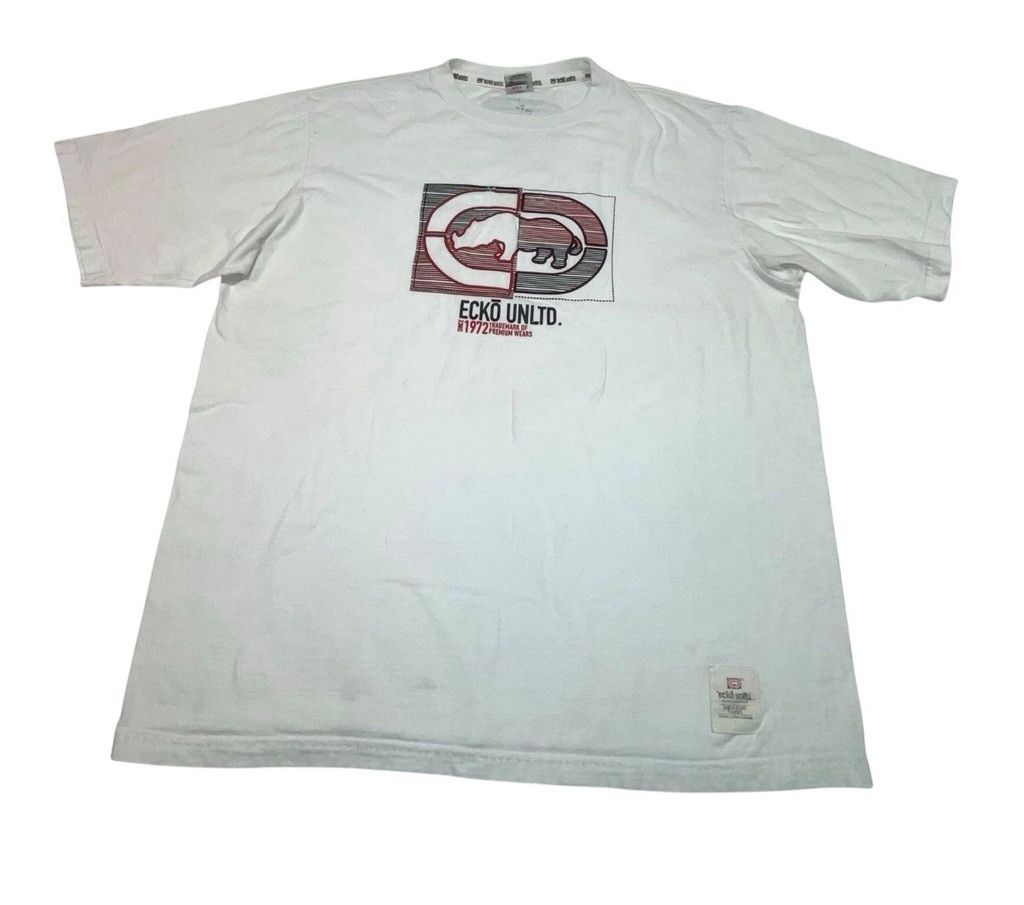 Ecko Unltd. Ecko Unltd Rhino Logo Tee XL Thrashed Streetwear Ripped Y2K Size US XL / EU 56 / 4 - 2 Thumbnail