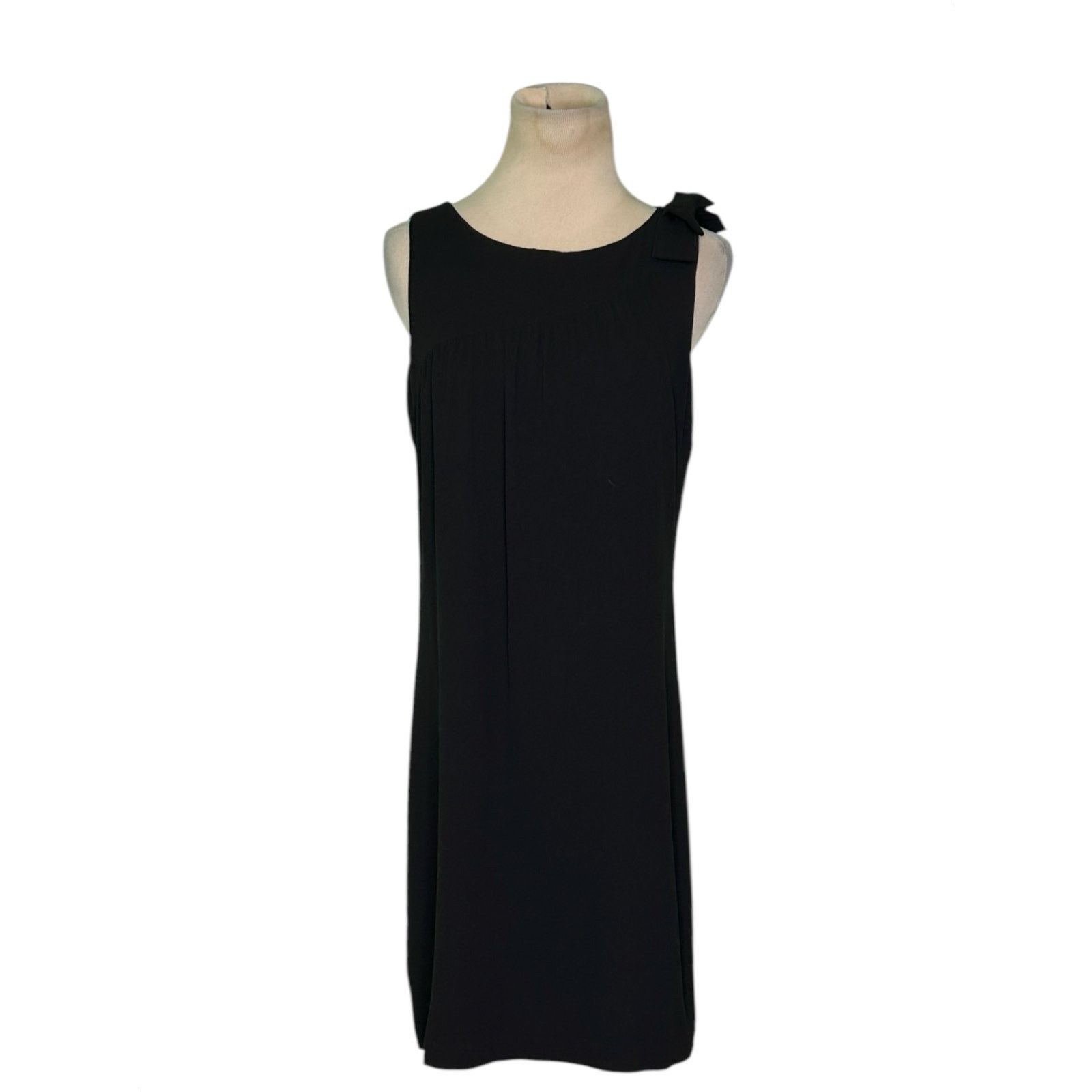 Trina Turk TRINA TURK black crepe shoulder bow sleeveless dress size 2 Size XS / US 0-2 / IT 36-38 - 16 Thumbnail