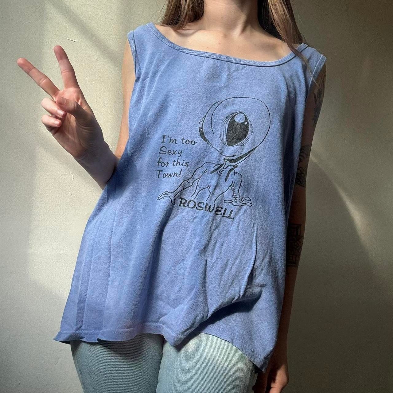 Other Vintage Roswell Alien Tank Top Sexy XL New Mexico Y2K UFO Size US XL / EU 56 / 4 - 1 Thumbnail