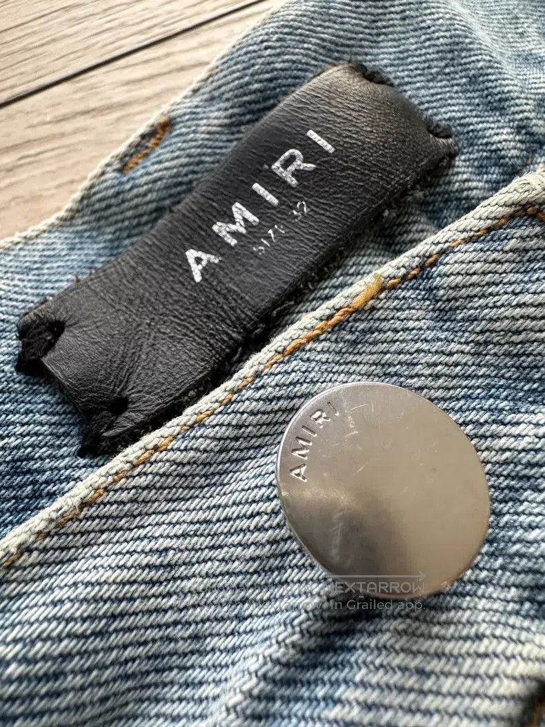 Amiri Amiri Heavy water-washed distressed cut-out denim shorts Size US 32 / EU 48 - 7 Thumbnail