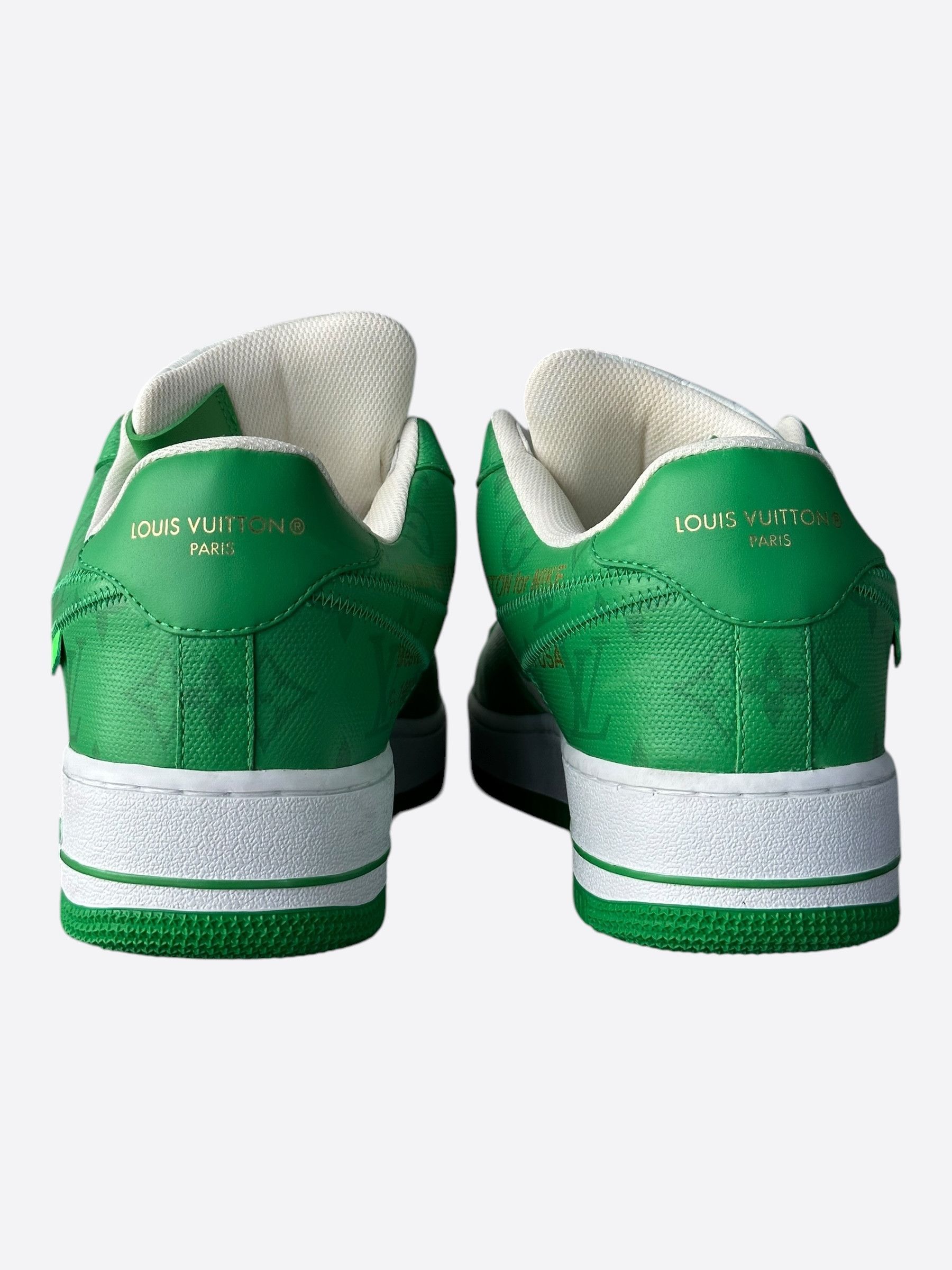 Louis Vuitton × Nike Louis Vuitton Nike Green & White Monogram Air Force 1 Size US 9 / EU 42 - 4 Thumbnail