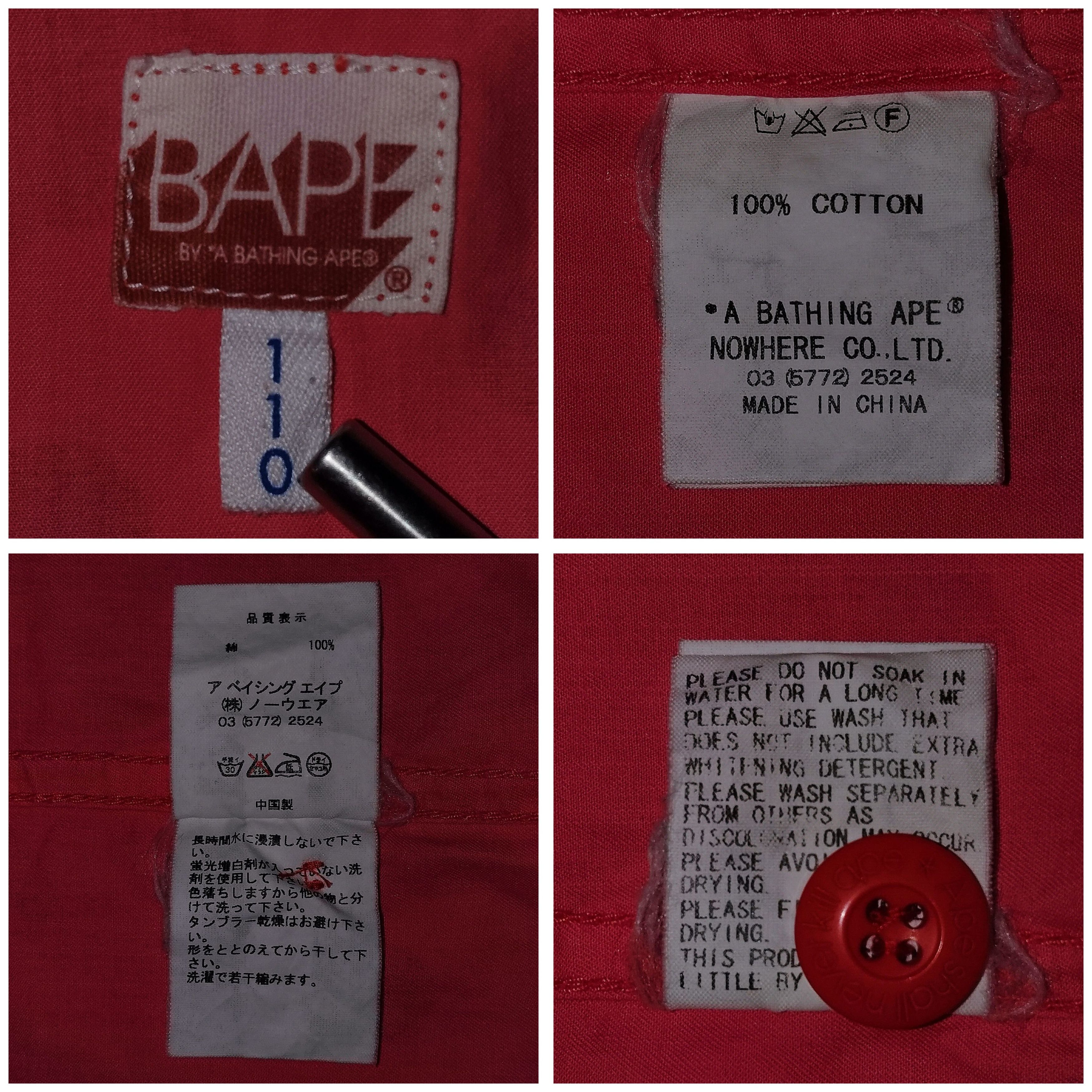 Bape 2006 Bape Kids Red Camo Militery Button Up Size US XXS / EU 40 - 8 Thumbnail
