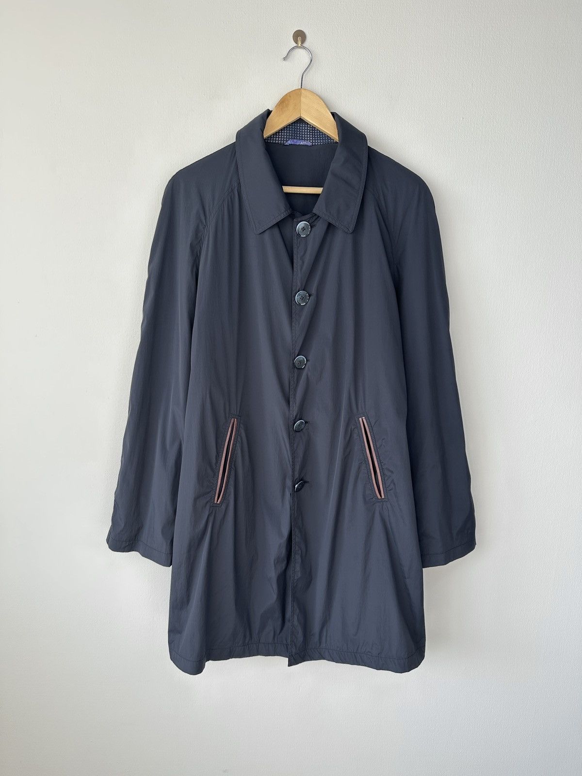 Etro ETRO Milano Nylon Trench Coat Leather Details Men’s size 52 Size US L / EU 52-54 / 3 - 1 Thumbnail