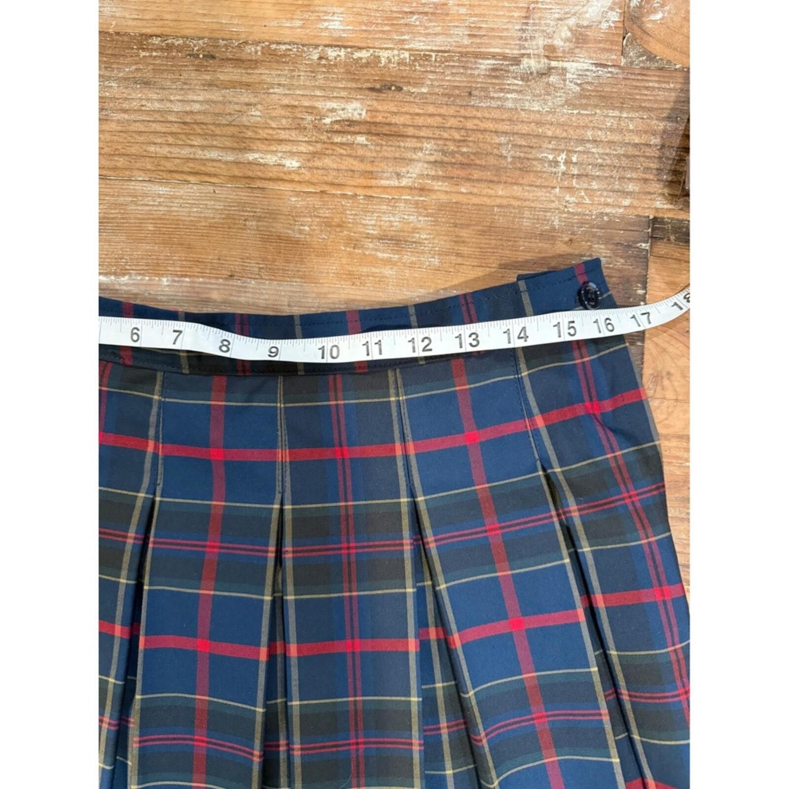 Other Dennis Uniform Navy Blue Plaid Pleated Skirt Size 10 USA Size 32" / US 10 / IT 46 - 9 Thumbnail